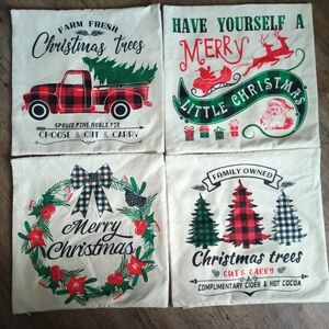 Christmas Pillow Covers 4pc Set 18x18